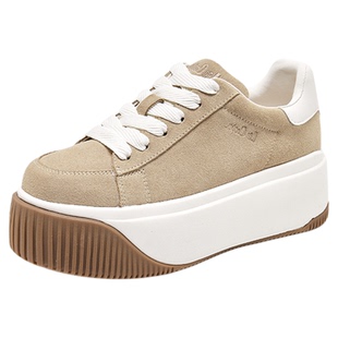 Lee Cooper厚底板鞋女款2026新款春季真皮增高软底女鞋百搭休闲鞋