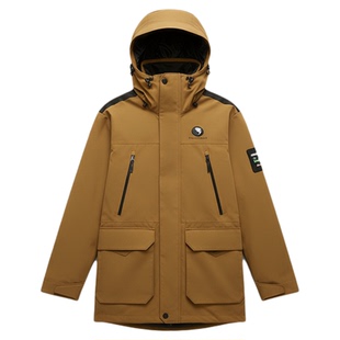 马克华菲大毛领工装羽绒服女中长款2025新款冬季保暖户外防风外套