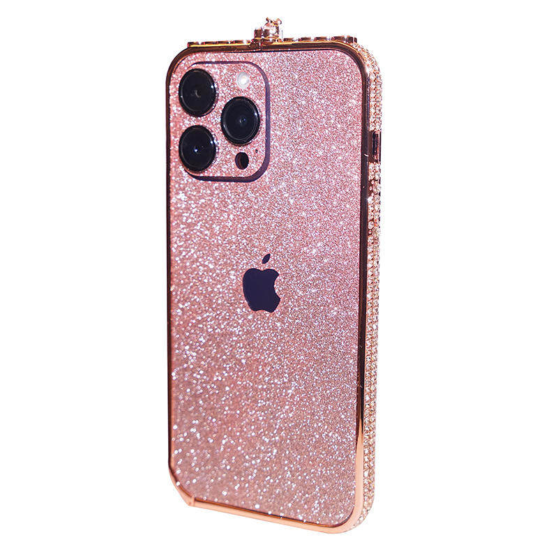 爱心金属边框闪钻适用iPhone14promax手机壳高级感15保护套13女新款2025网红爆款奢华镶钻水钻满钻闪带钻p