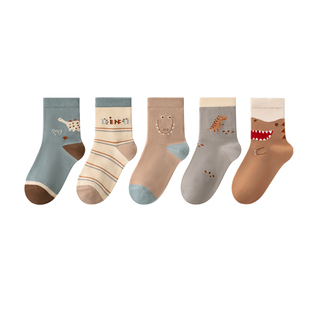 七巧板男童袜子秋冬季无骨棉袜青少年学生袜春秋款童袜儿童中筒袜