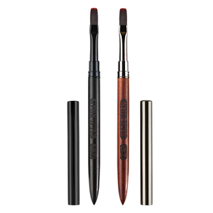 新款檀木杆加长加宽建构光疗笔尼龙毛美甲刷胶专用短毛底胶笔套装