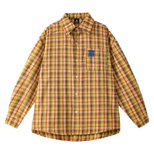 【贺峻霖同款】MANYSTON美式复古长袖衬衫男春秋季情侣装刺绣衬衣