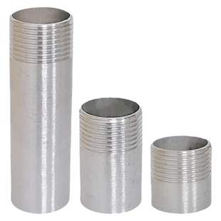 304单头丝外牙不锈钢螺纹加长直接焊接短管外丝46分1寸DN15 20 25