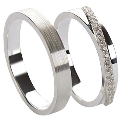 情侣足银闭口定制戒指