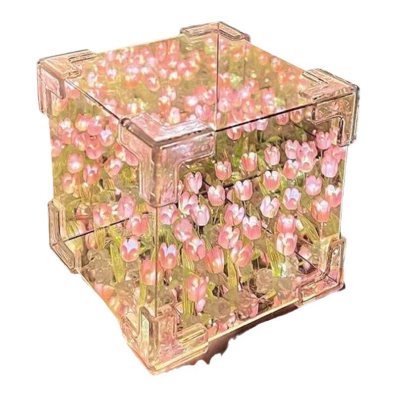 郁金香花海镜子小夜灯生日礼物