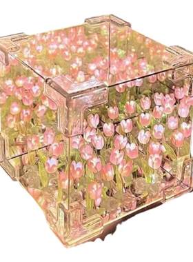 郁金香花海镜子小夜灯生日礼物