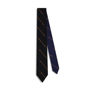 [双面领带]PATTON STAR巴顿星蓝色条纹真丝领带男高级感正装商务