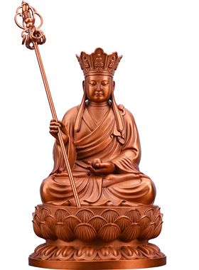纯铜地藏王菩萨佛像铜像摆件