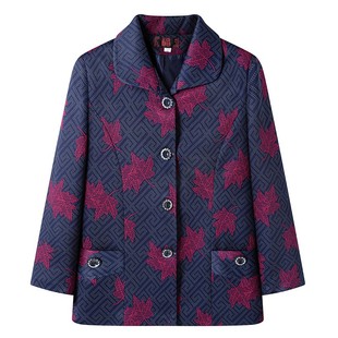 中老年人春秋外套女装妈妈装长袖上衣60-70-80岁奶奶套装老年衣服