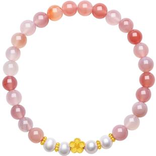 周六福小桃花手链女手串手饰S925银百搭时尚送女友本命年礼物