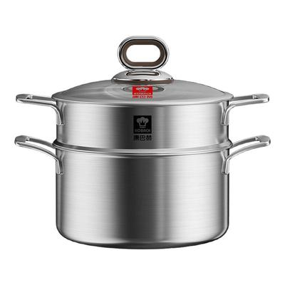 【新品】康巴赫第4代真钛0涂层汤锅不粘锅316L不锈钢家用蒸煮炖锅
