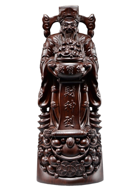 玄关摆件木质文财神祝福佛像财神