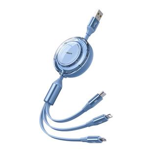 品胜三合一伸缩数据线100W快充适用苹果17华为小米安卓iPhone16一拖三Typec手机平板USB多功能车载充电线定制