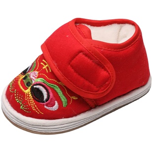 宝宝手工棉鞋1-3岁4虎头周岁鞋新年鞋儿童布鞋男女童冬季加绒加厚