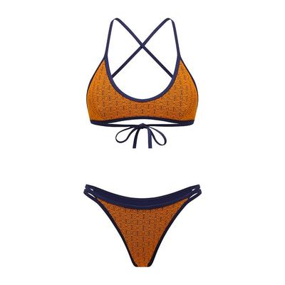 Yukari swim 2025年新款高级感欧美橘色性感比基尼分体泳衣泳装夏