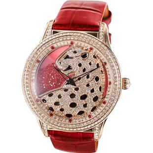 法国Eternelle奥地利水晶手表 欧美豹纹石英腕表 真皮时装表