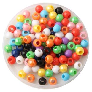 6mm亚克力珠 大孔珠 diy饰品配件 散珠 3mm孔 服饰配件 珠子配件