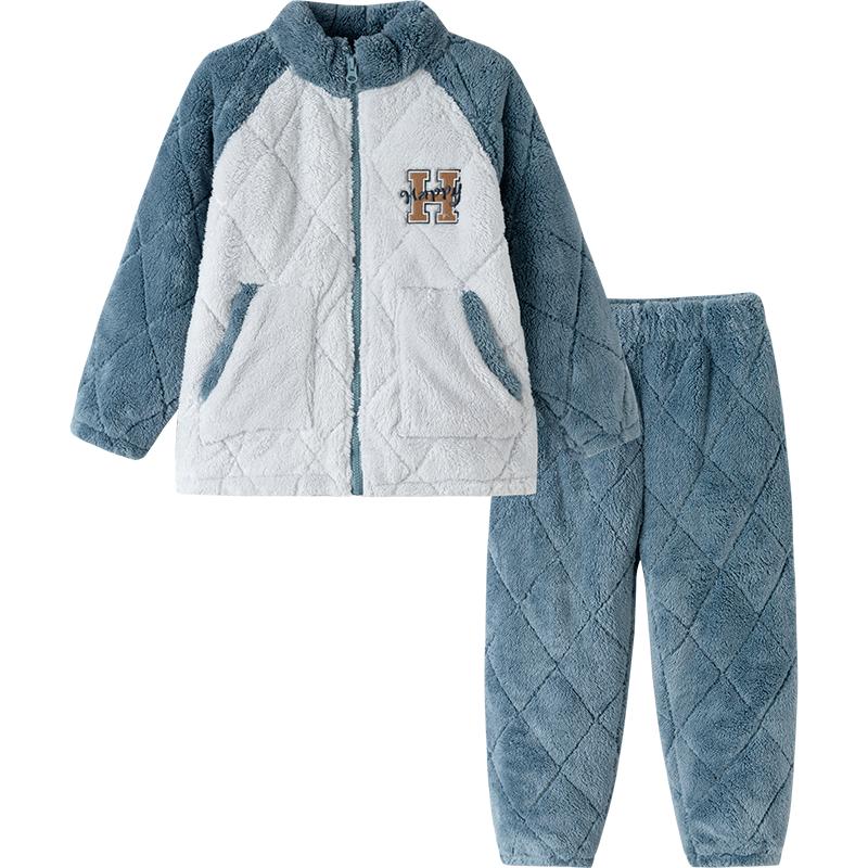巴拉巴拉儿童家居服套装加绒睡衣
