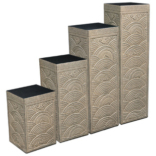 祥云柱室外仿石柱庭院户外盆景底座花盆墩子中式祥云柱子户外花架