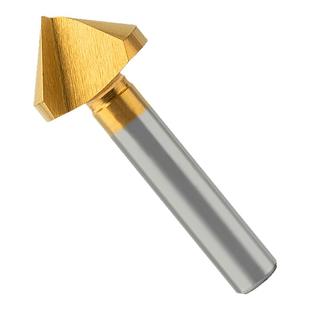 90度倒角刀含钴镀钛单刃直柄三刃铝用内外沉孔去毛刺45修边倒角钻