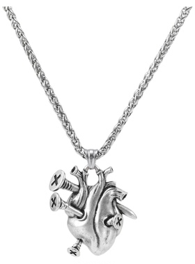 punkyouth坚韧之心吊坠项链原创设计个性小众朋克饰品