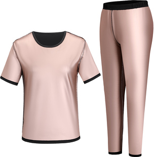 大码暴汗服女套装跑步运动发汗健身衣胖mm爆汗汗蒸控体排汗训练服