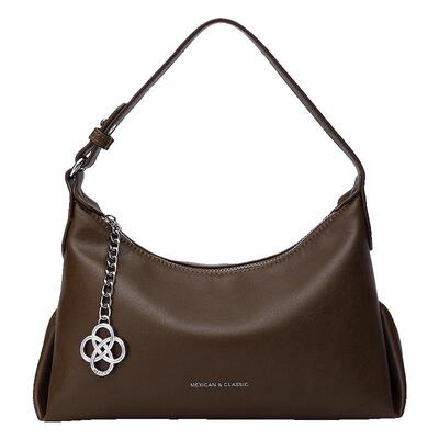 稻草人简约时尚纯色腋下包手提包