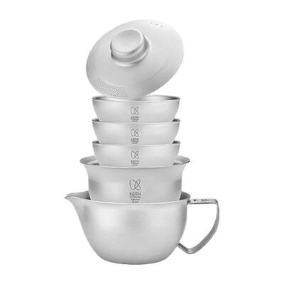 KEITH铠斯纯钛茶杯套装组合新品户外居家办公露营便携钛茶具
