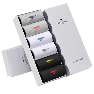 七匹狼袜子男款夏季短筒袜100%纯棉吸汗男生运动船袜防臭男士短袜