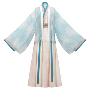 花朝记｜水云｜晋制汉服褶衣交领襦交窬裙绣花晕染印花清新文艺风