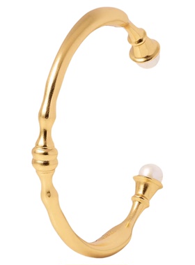 Wens金属镶淡水珍珠开口手镯