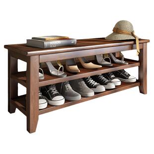 全实木门口换鞋凳鞋柜可坐式家用进门入户门穿鞋凳鞋架子门外凳子