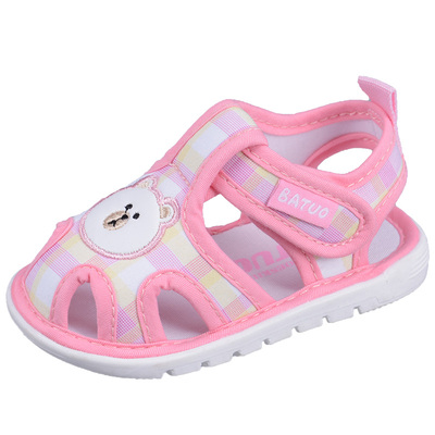 巴托童鞋夏款棉布软底叫叫鞋透气