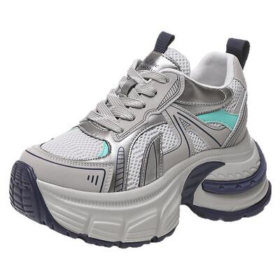 网面透气老爹鞋女小个子鞋显脚小