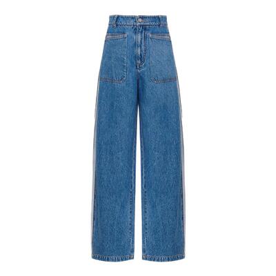 lostinecho宽松茧型弯刀牛仔裤