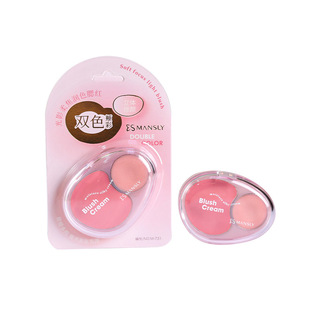 曼诗丽光影柔焦润色腮红双拼色伪素颜显白自然膨胀色学生党女彩妆
