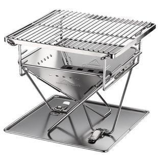 柯曼轻便柴火炉多功能折叠不锈钢户外烧烤架炭火烤肉自驾游焚火台