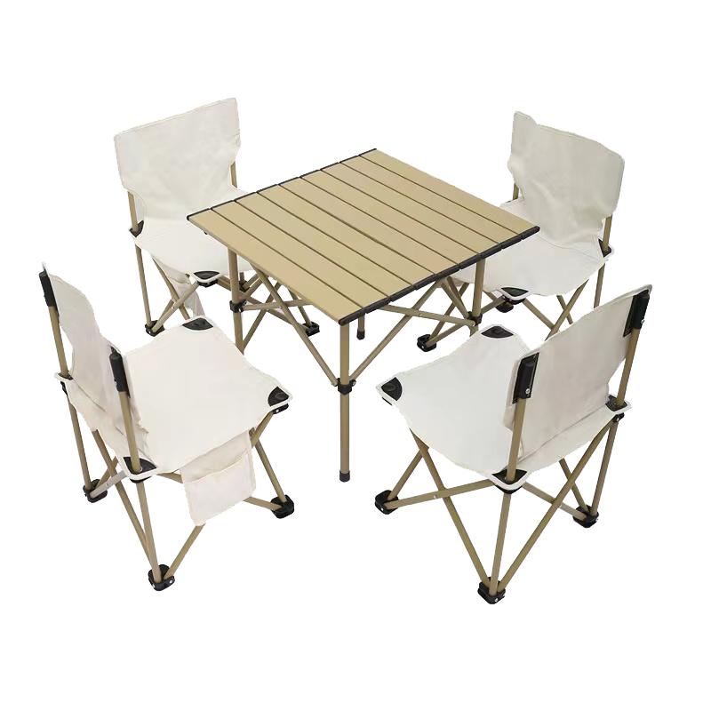 户外折叠桌便携式摆摊折叠桌子野餐桌蛋卷桌一桌四椅露营桌椅套装