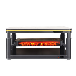 欧派取暖桌升降烤火茶几电暖桌中层发热岩板电炉一体烤火桌子家用