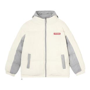 SprayGround鲨鱼嘴假两件羽绒服男女秋冬白鸭绒宽松保暖加厚外套
