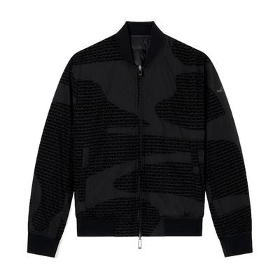 阿玛尼男两面穿绒感飞行员羽绒服