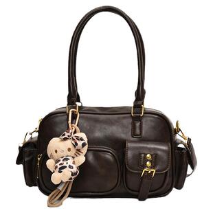 高级感复古美拉德小包包女2025新款秋冬季通勤单肩腋下包波士顿包