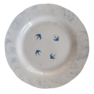 Hi Colorlife苏洛薇 甜品盘ins风手绘釉下彩陶瓷蛋糕盘家用餐具盘