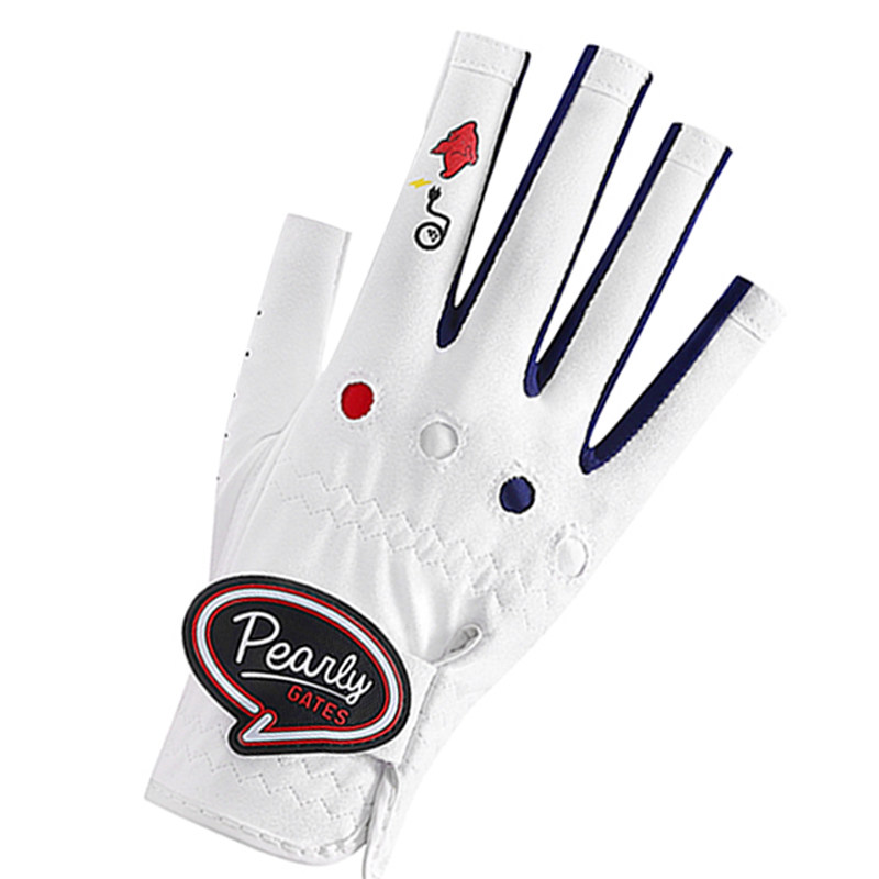 女士露指高尔夫手套双手防滑耐磨透气PG笑脸手指套时尚golfgloves