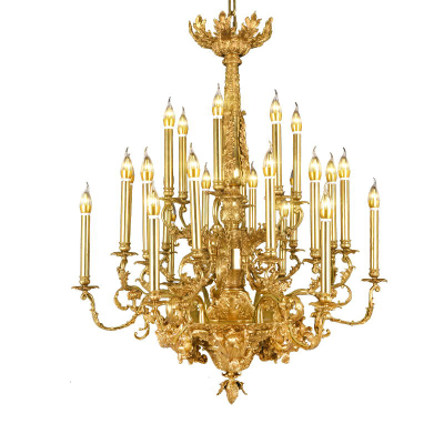 脱腊客厅挑空挑空吊灯法式全铜