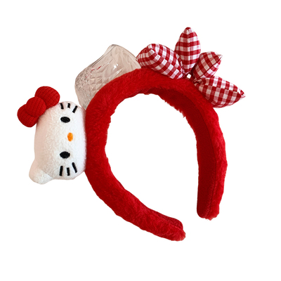 可爱红色蝴蝶结Kitty猫毛绒发箍