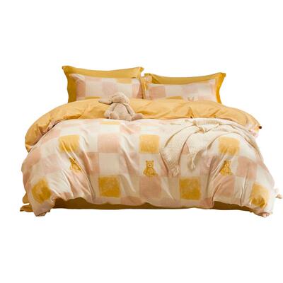 水星家纺儿童全棉磨毛保暖套件