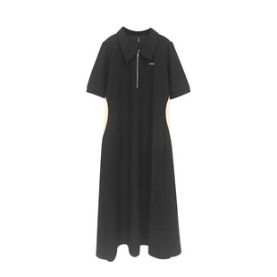 裙子女夏天胖女孩夏装胖mm连衣裙长款显瘦遮肚子藏肉时尚polo正肩