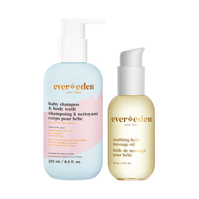 Evereden安唯伊婴儿滋润抚触按摩油118ml+低泡洗沐二合一251ml