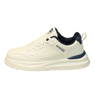 森马鞋子男冬季2025新款保暖加绒加厚休闲板鞋青少年纯白运动潮鞋